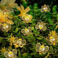 1 Pack De 20 Luces LED Forma De Abeja Operadas Con Batería Para Decoración De Habitaciones Plantas Patios Fiestas Bodas Navidad - details 0