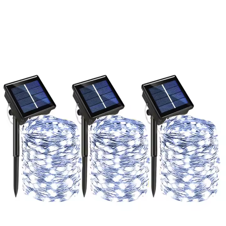 Luces De Hadas LED Solar Para Exterior Decoración Jardín Impermeable Con Hilo De Cobre 8 Modos Para Calle Patio Navidad - 1