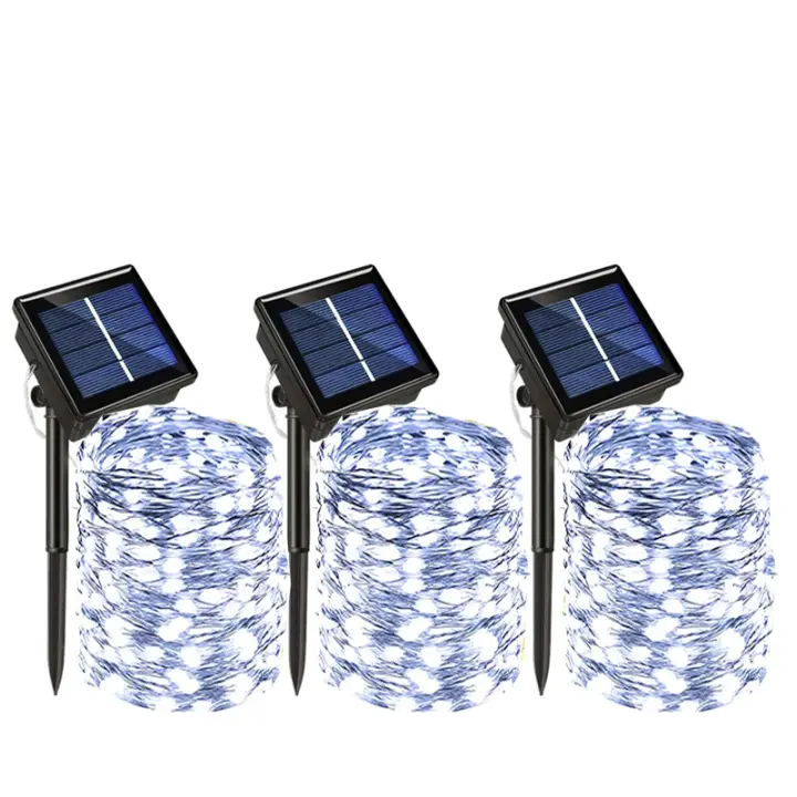 Luces De Hadas LED Solar Para Exterior Decoración Jardín Impermeable Con Hilo De Cobre 8 Modos Para Calle Patio Navidad - 1