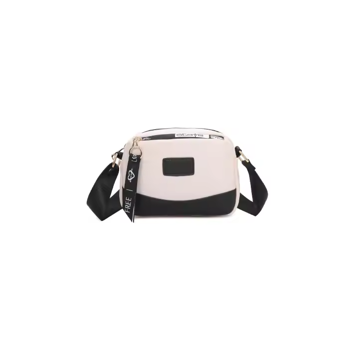 S&LE CHIC - Bolso de Hombro Pequeño de Lona en Negro, Azul y Beige para Verano con Gran Capacidad para la Playa y Compras - 1