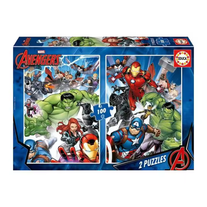 Puzzle 2x100 Piezas Avengers Educa - Desarrollo Motricidad - 1