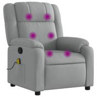 vidaXL Sillón de masaje reclinable de tela Gris claro, Gris oscuro, Negro Sillon Dormitorio Sillon Comodos Silla Relax Sillón Sofá - details 2