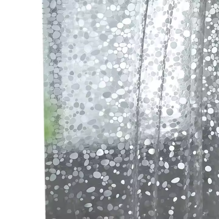 Forro de Cortina de Ducha transparente, Patrón de Guijarros, Cortina de Ducha de plástico ligero para Baño - 1