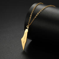 Collar De Pendentivo De Estainless Steel Con Mapa De Palestina Para Mujeres Y Hombres Collar Étnico De Cierre Rápido Regalo Para Fiestas - details 3