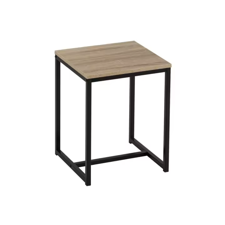 Lola Home Mesita auxiliar de acero negra de 50x40x40 cm - 1