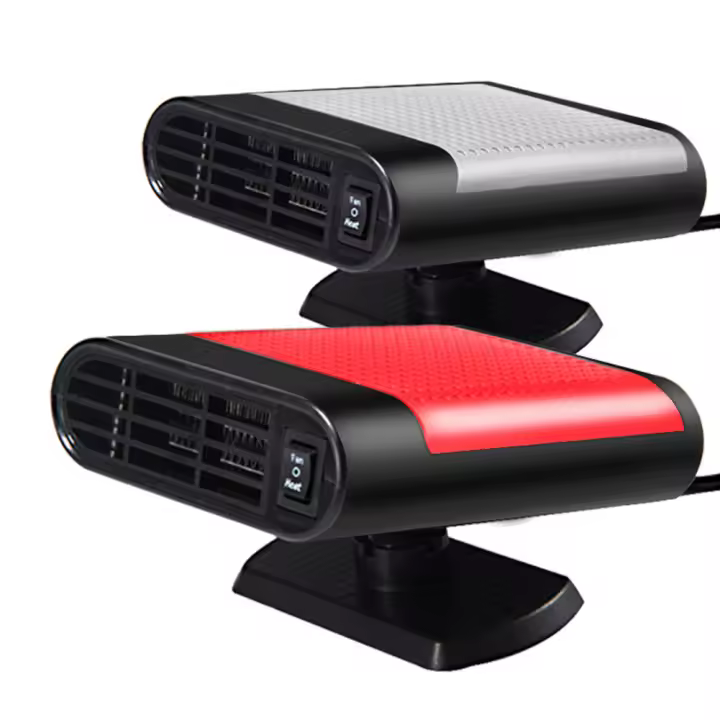 Calentador Portátil De Coche 1200W 12V/24V Ventilador Eléctrico Para Despejar Parabrisas Y Calentamiento Dispositivos Electrónicos Para Coche Color Gris Rojo - 1