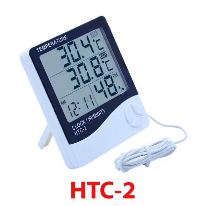 RELOJ + TERMOMETRO + HIGRÓMETROINTERIOR/EXTERIOR HTC-2 - 1