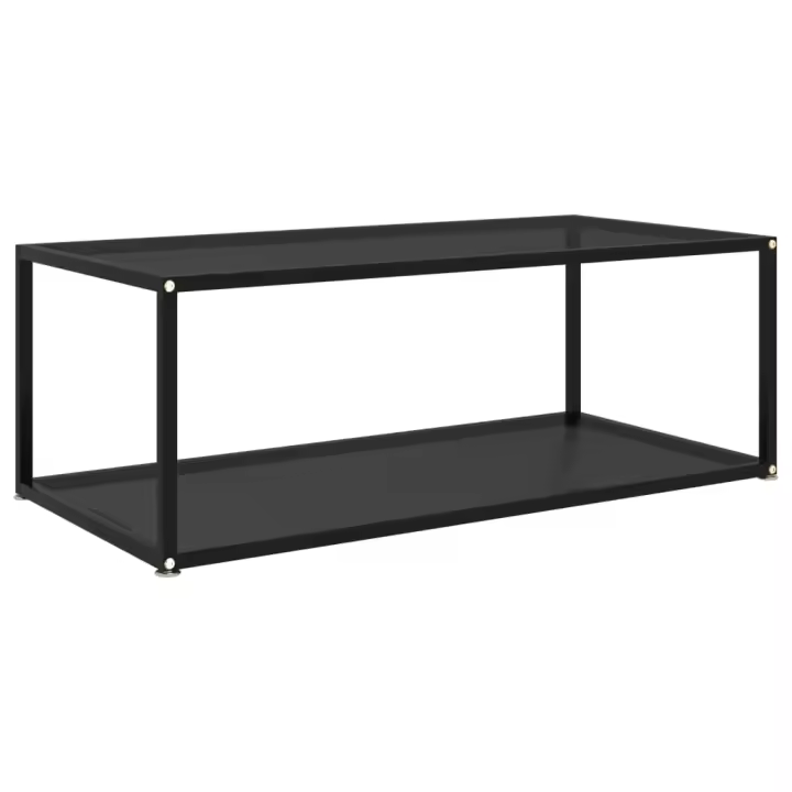 vidaXL Mesa de centro vidrio templado negro 100x50x35 cm - 1