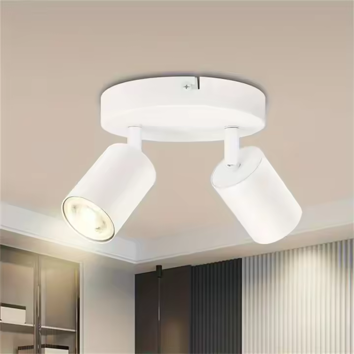 Luces De Techo LED Rotativas GU10 Con 2 Bombillas Incluidas Spots Modernos Negros Para Iluminación Directa Y Decorativa - 1