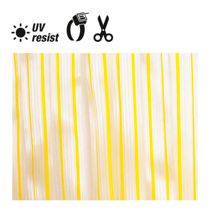 Edm Cortina de Cinta de Plastico Amarillo-transparente 32 Tiras 90x210cm - 1