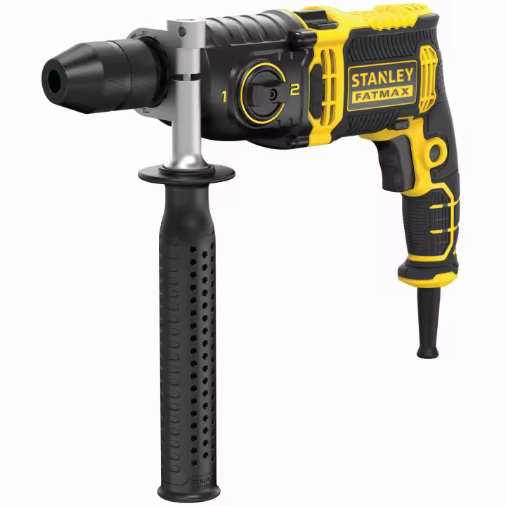 Stanley Taladro Percutor 1.100W, portabrocas metálico 13mm automático, 2 velocidades 0 - 1.100/3.200 rpm, 54.400 ipm - 1