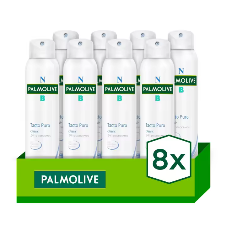 Desodorante spray Palmolive NB Tacto Puro 24h antimanchas blancas 200ml Pack de 8 - 1