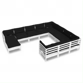 VIDAXL 3097044 juego de muebles de jardín de madera maciza de pino color blanco y gris antracita 11 piezas - 1