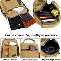 Bolso de hombro para hombre, Bolso de Lona type Mensajero, Bolso Cruzado de viaje, Bolso informal de gran capacidad con múltiples bolsos para trabajo, IR de compra, hacer senderismo y viaje. - details 2