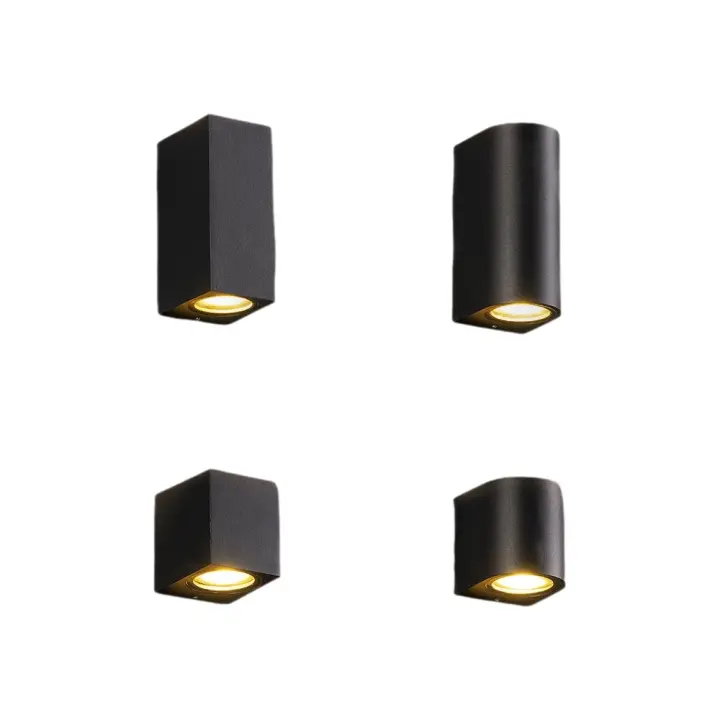 Lámpara De Pared LED GU10 Aluminio IP65 Impermeable Para Interior Y Exterior Luz De Jardín Y Porche Negra Montaje En Superficie - 1