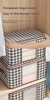 Caja De Almacenamiento Portátil De Gran Capacidad Visible Organizador De Ropa Para El Hogar Con Manijas Plegable a Prueba De Polvo Con Cierre De Cremallera - details 5