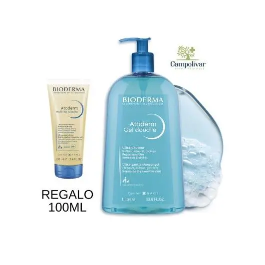 Bioderma Gel de Ducha Atoderm 1L para Piel Seca y Sensible - 1