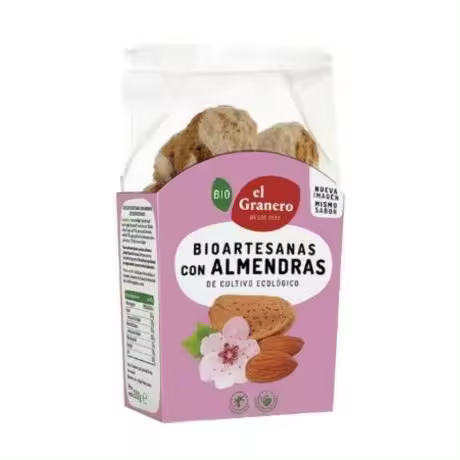 Galletas Bioartesanas con Almendras Bio 250g El Granero Integral - 1