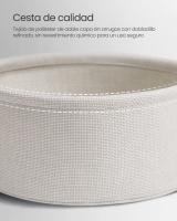Mesa Auxiliar Redonda con Cesta de Tela - Espaciosa Mesa Lateral para Salón, Dormitorio o Mesita de Noche, Estilo Moderno, Disponible en Varios Colores - details 26