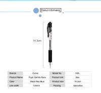12pcs/Box Bolígrafos De Tinta Gel Comix Negros Con Punta De Bala Retráctiles 0.5mm Suministros Escolares Y De Oficina Escribiendo Suave - details 1