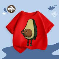Camiseta De Algodón Puro Para Niños Y Niñas Con Dibujos De Aguacate Estilo Casual Manga Corta Verano Talla 100-160 - details 11
