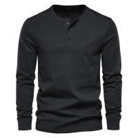 Camiseta de manga larga con cuello redondo de otoño para hombre, jersey holgado, camiseta informal de manga larga para hombre - details 26