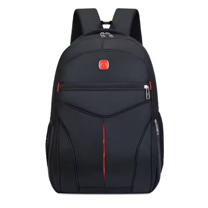Mochila De Cuero PU Grande Capacidad Color Sólido Y Ligera Para Hombres Y Mujeres Estilo Casual Con Sujeción Por Cierre De Cremallera Sistema De Porte Curva Fisiológica - 1