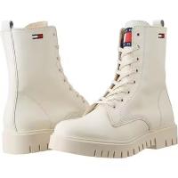 Botas de piel Tommy Jeans para mujer - Bota baja de cuero Tommy Hilfiger (Tommy Jeans) para mujer - Botines planos Tommy Jeans - EN CAJA NEUTRA SIN MARCA - details 2