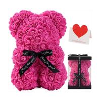 Muñeco De Oso Con Rosa Artificial Eterna Para Día De San Valentín Regalos De Cumpleaños Aniversario Decoración De Miniaturas Para Novia - details 5