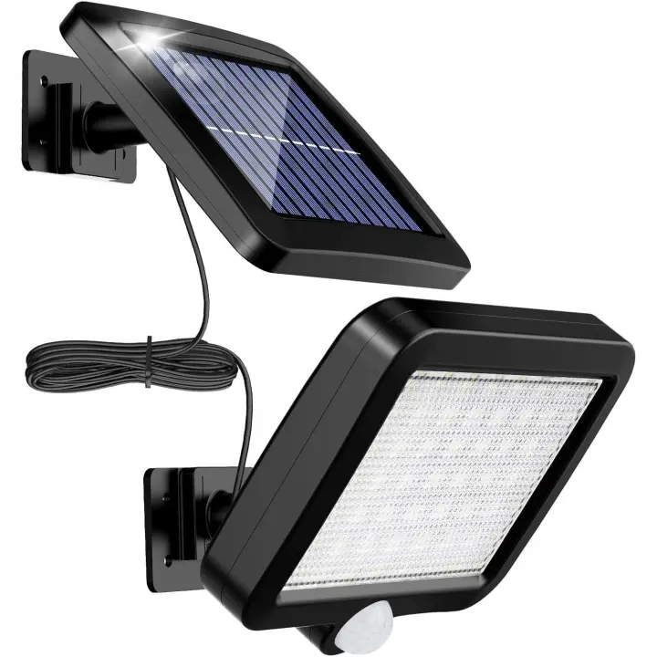 Lámpara solar para exteriores con sensor de movimiento de 56 LED, resistente al agua hasta 120° IP65 - 1