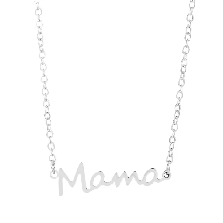 Collar con colgante para el Día de la Madre, cadena de acero inoxidable bañada en plata, collar para madre e hija. - 1