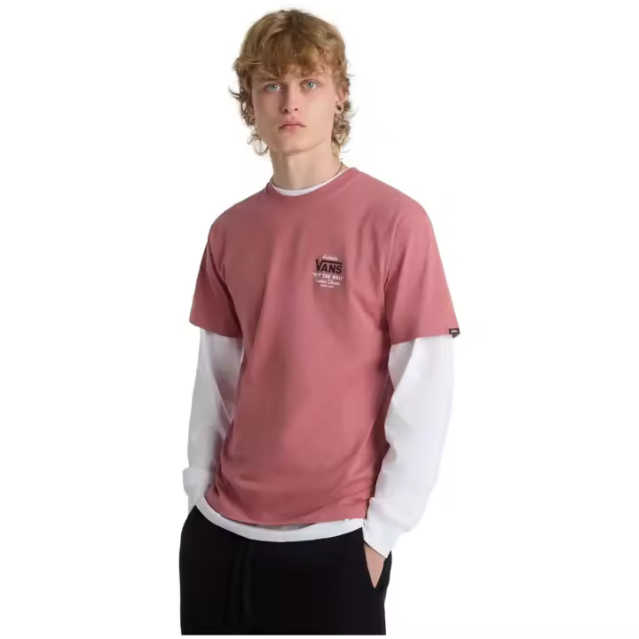 Camiseta de Manga Corta Vans Holder St Classic para hombre en color rosa - 1