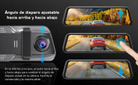 Cámara Retrovisor para Coche,4K Ultra HD Dashcam con 10" Pantalla Táctil,Tarjeta SD de 64G,170° Gran Angular,Sensor G,Monitor de Aparcamiento,Grabación en Bucle,Súper Visión Nocturna,WDR - details 2