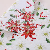 Mantel Navideño Bordado Con Diseño De Enseña Navideña Para Decoración Del Hogar Y Año Nuevo Material De Poliéster - details 4