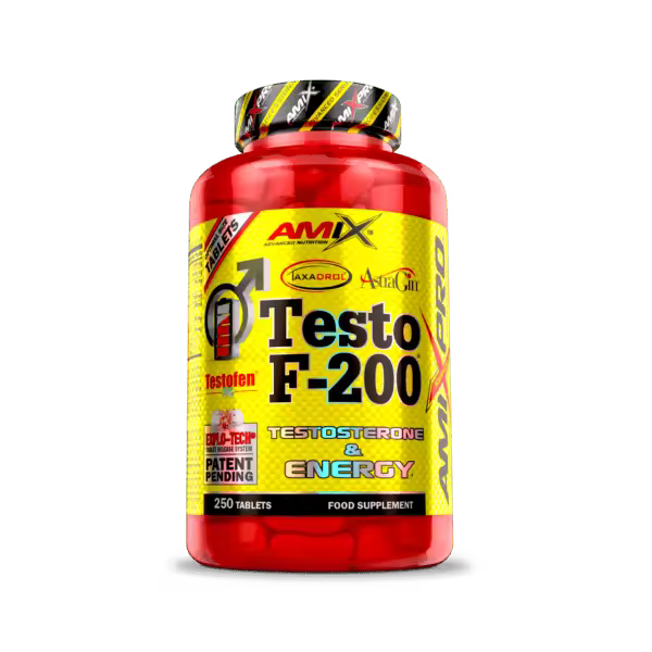 Amix TESTO F-200 250tab testosterona, energía, fuerza, rendimiento, masa muscular, Tribulus Terrestris, extractos naturales, bienestar, suplemento deportivo - 1