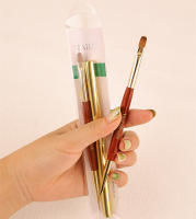 Cepillo De Uñas Doble Cabeza Dorado Para Dibujar Y Pintar Con Gel De Cristal Herramientas De Manicura Para Polvos De Uñas - details 2