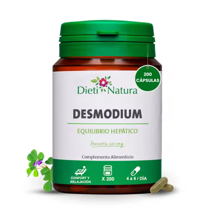 Dieti Natura Desmodium - Favorece la función hepática - Equilibrio del hígado - 200 cápsulas - 1