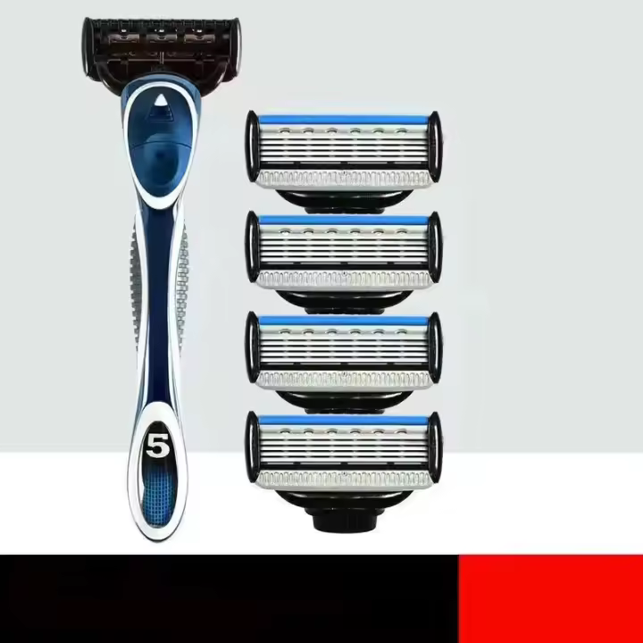Afeitadora Manual Clásica Con 5 Capas De Cuchilla Cuchillo De Seguridad Para Hombres Cuchilla Reemplazable Afeitado Corporal Y Facial - 1