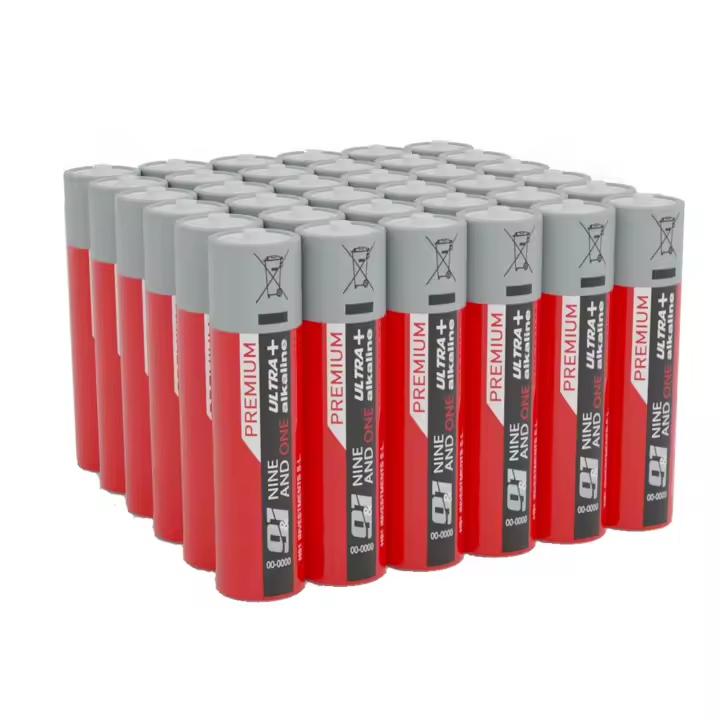 ORION91 Pack x 40 PILAS AAA 1,5V Alcalinas Ultra Power LR03 Batería - Nine&One Premium 9&1 - 1