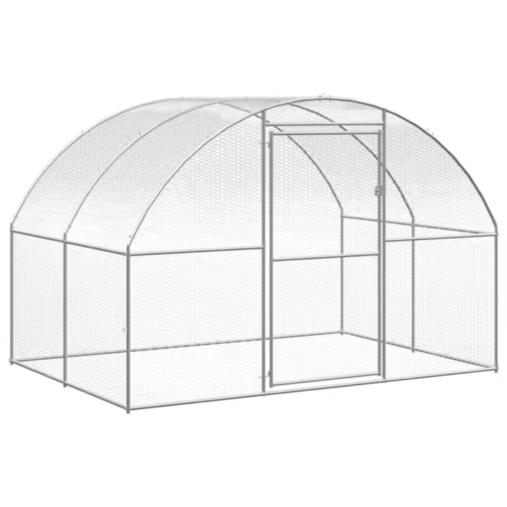 vidaXL Gallinero de Exterior de Acero Galvanizado Jaula de Pollos Gallinas Dimensiones 3 x 2 x 2 m, 3 x 4 x 2 m, 3 x 6 x 2 m - 1