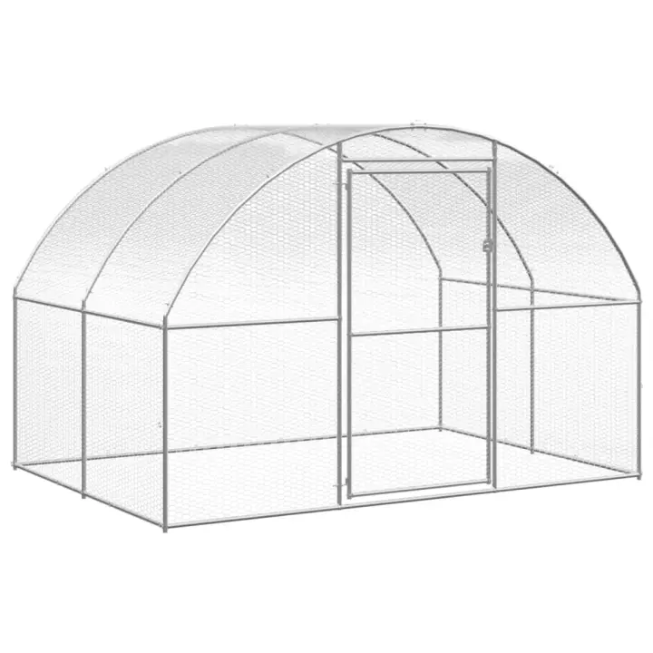 vidaXL Gallinero de Exterior de Acero Galvanizado Jaula de Pollos Gallinas Dimensiones 3 x 2 x 2 m, 3 x 4 x 2 m, 3 x 6 x 2 m - 1