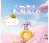 Muñeco De Peluche Miniso Stitch Serie Comer Algo Antes De Dormir Caja Sorpresa De Vinilo Muñeca Lindo Decoración Para Bolsa Regalo Coleccionable De Anime Occidental - details 0