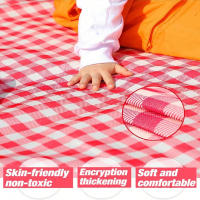 Manta De Picnic 140x190cm Roja a Cuadros Lavable Y Ligera Con Manija Para Senderismo Viajes Al Aire Libre Y Camping En Parques - details 3