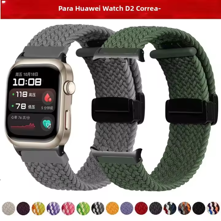 Correa De Nylon Tejida Para Huawei Watch D2 Reemplazable Y Transpirable Pulsera Magnética Compatible Con Smart Watch Unisex - 1