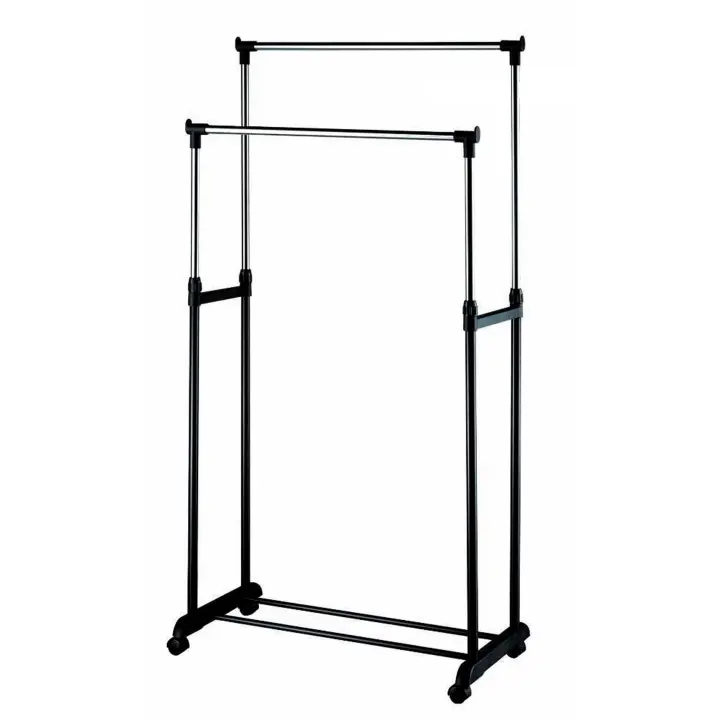 THE SECRET HOME - Perchero Burro Ajustable de Metal con Ruedas - Burro Extensible para Ropa - Organizador para Dormitorio, Entrada y Pasillo - 2 Modelos - 1