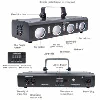 Proyector De Luz Disco DJ 3D Con 4 Lentes 9 LED Láser Strobe DMX Barra De Lámparas Para Fiestas KTV Sala De Baile Decoración De Cumpleaños Luz De Escenario - details 5