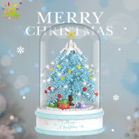 Caja De Música De Árbol De Navidad HUIQIBAO Con Bloques Micro En Rosa Morado Y Azul Juguete Educativo Para Niños Regalo De Navidad - details 6