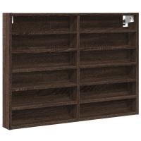 vidaXL Vitrina de madera ingeniería 80x8,5x58 cm Blanco, Negro, Roble Sonoma Mueble Almacenaje Estantería para Oficina, Estudio, Dormitorio Estantería/Librería/ mueble de Almacenamiento - details 2