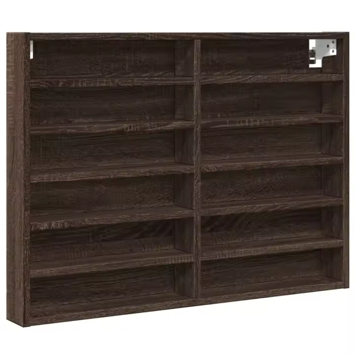 vidaXL Vitrina de madera ingeniería 80x8,5x58 cm Blanco, Negro, Roble Sonoma Mueble Almacenaje Estantería para Oficina, Estudio, Dormitorio Estantería/Librería/ mueble de Almacenamiento - 1