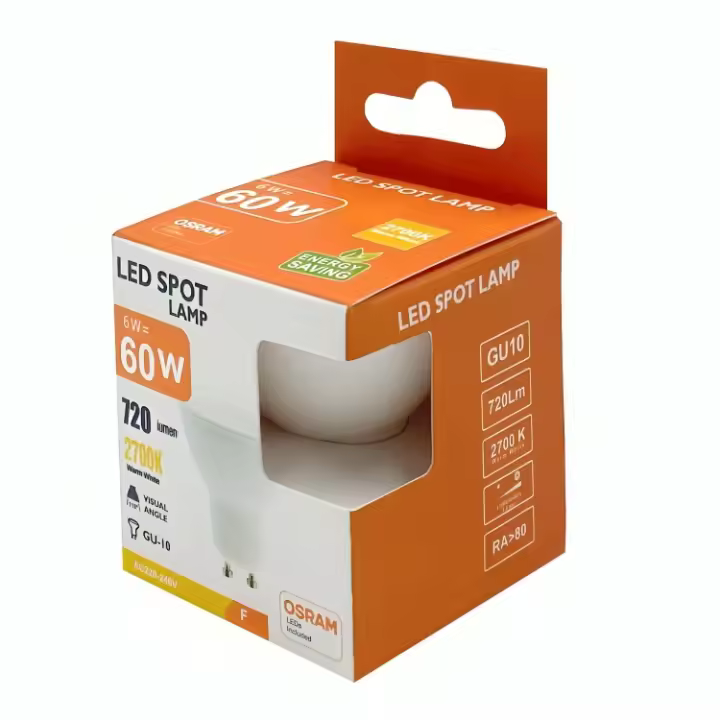 FACTORLED BOMBILLAS LED DICROICA GU10 6W OSRAM, PACK 10 UNIDADES, 720 LM GRAN LUMINOSIDAD, LUZ BLANCA  2700K - 4000K- 6000K - 1